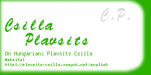 csilla plavsits business card